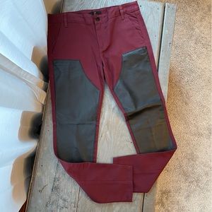 NWT Tibi leather carpenter patch skinny jeans | size 28
